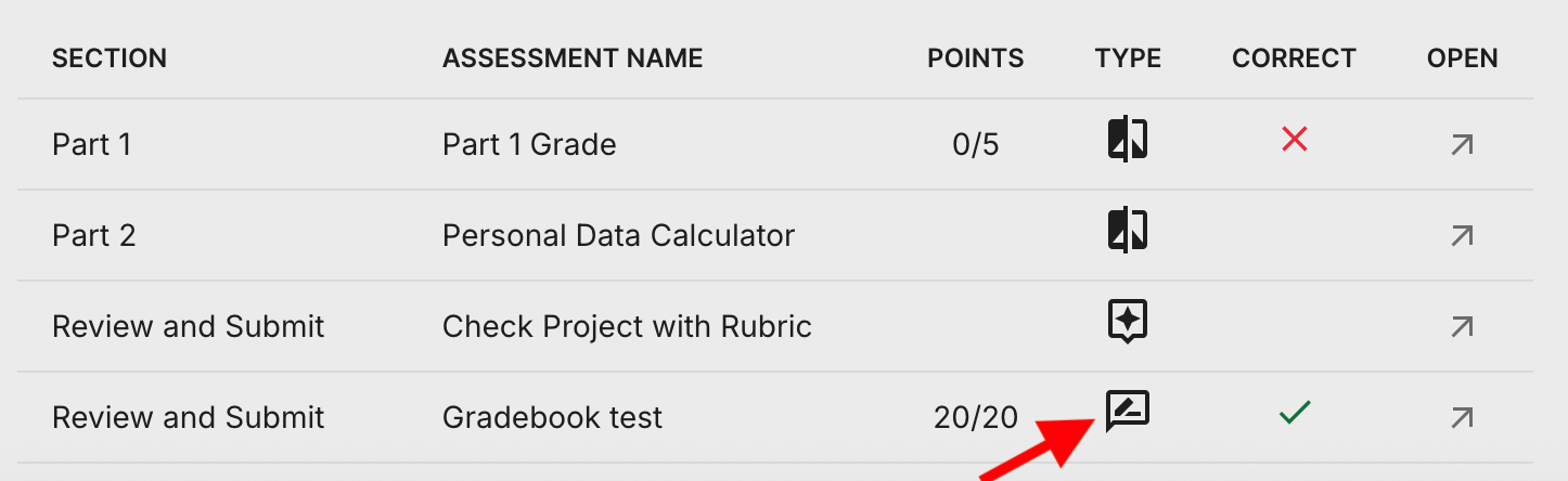 Gradebook test icon