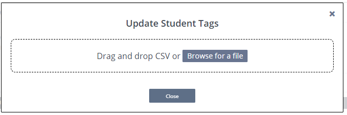 Select csv to batch upload the student tags