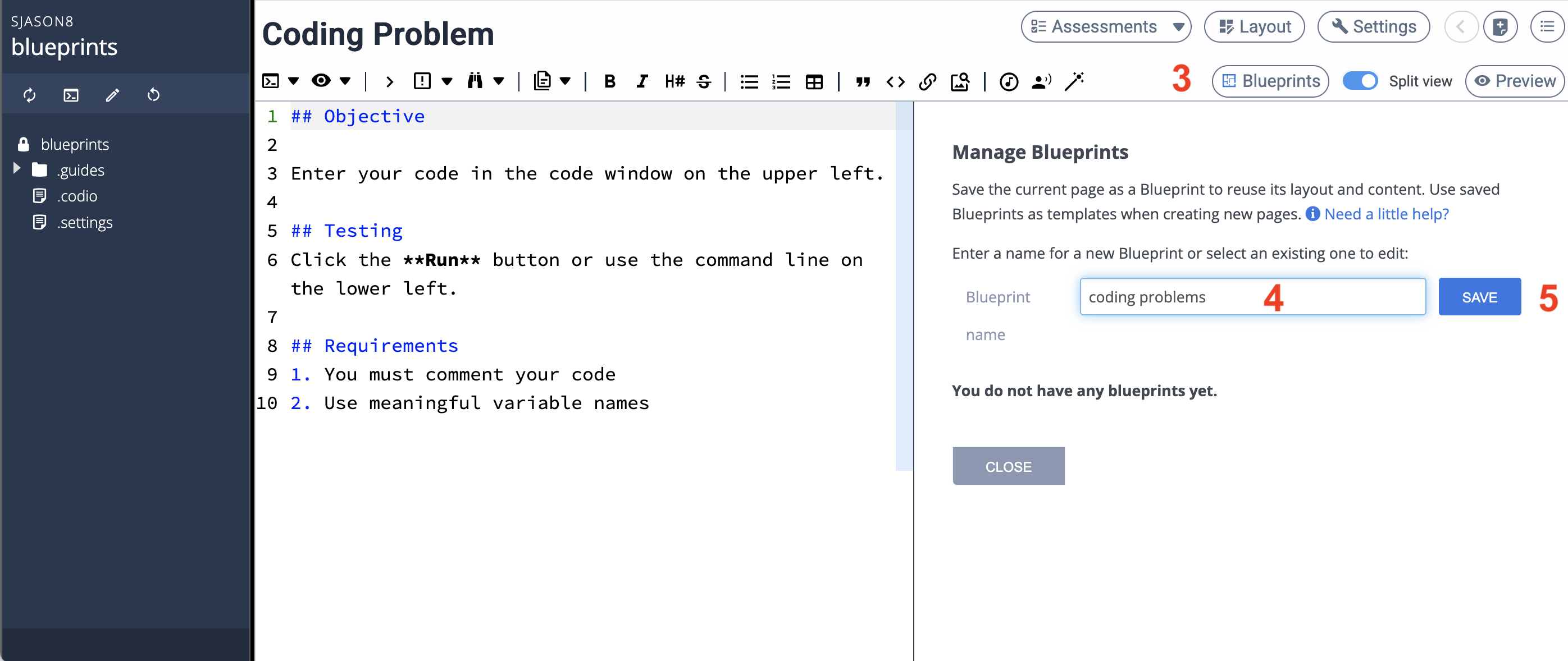Creating a blueprint