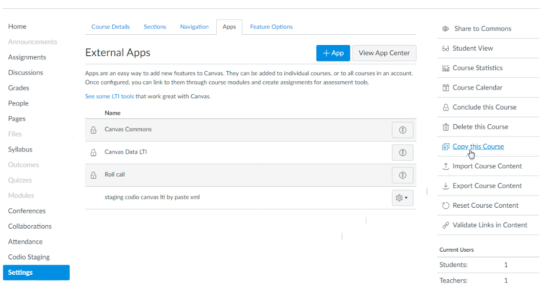 Copy LMS Course