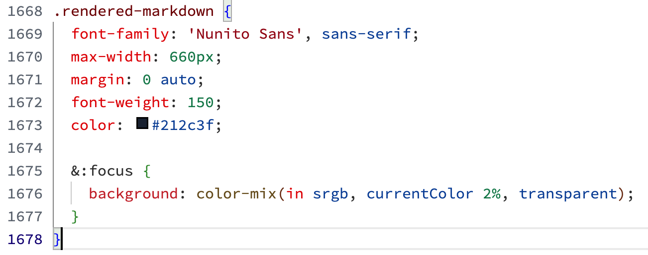 Custom CSS location screenshot
