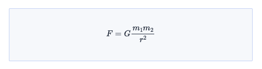 Newton's law of universal gravitation using the Math block.