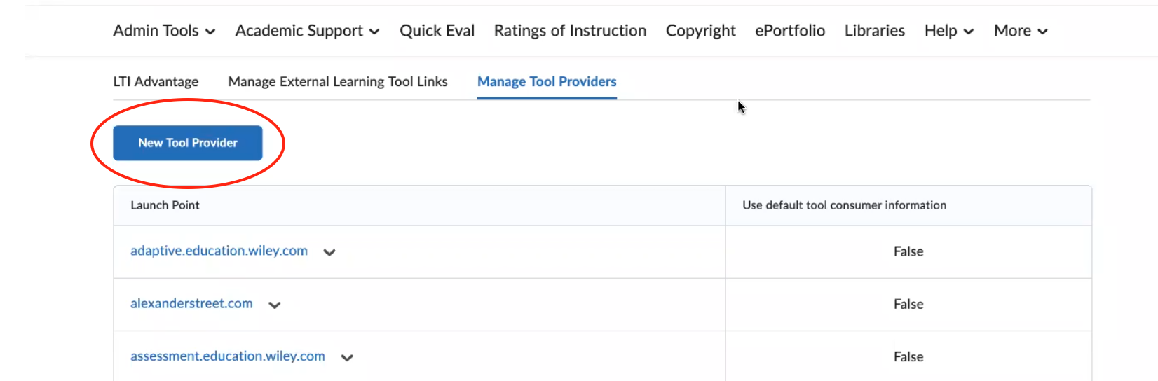 Create an admin tool in D2L