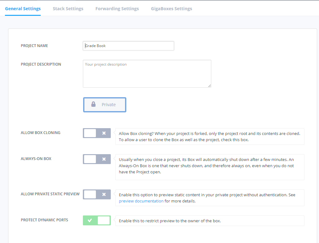 Project Settings