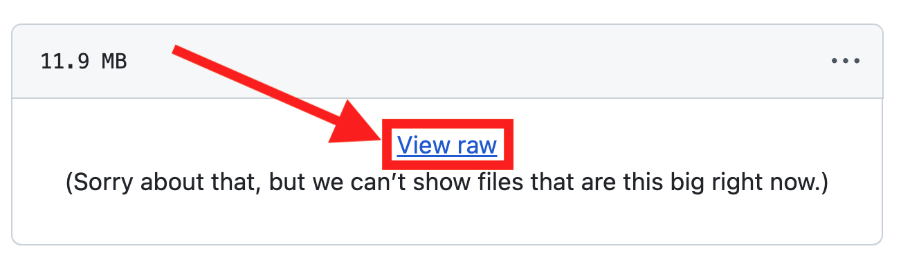 View raw link in Github interface