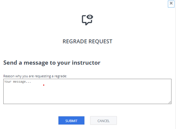 Regrade Request Dialog