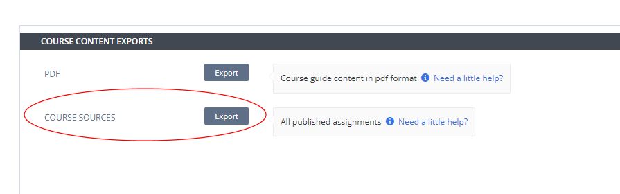 Export Course Data