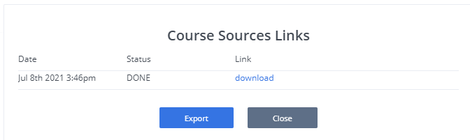 Course Export Links