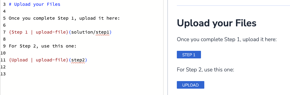 Screenshot of Guides with multiple buttons to upload files.